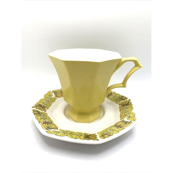 (1) Independence Ironstone cup and saucer by Interpace NTK Japan yellow - Picture 1 of 14